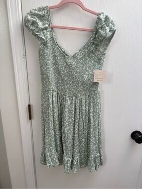 Passport Sage and Ivory Ditsy Floral Dress